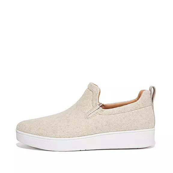 Baskets Femme Fitflop Rally Felt Slip-On Beige (NDE618754)